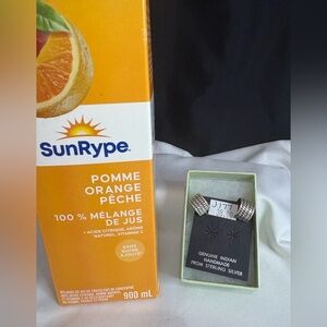 Genuine Indian Sterling silver earrings, NEW/never worn.